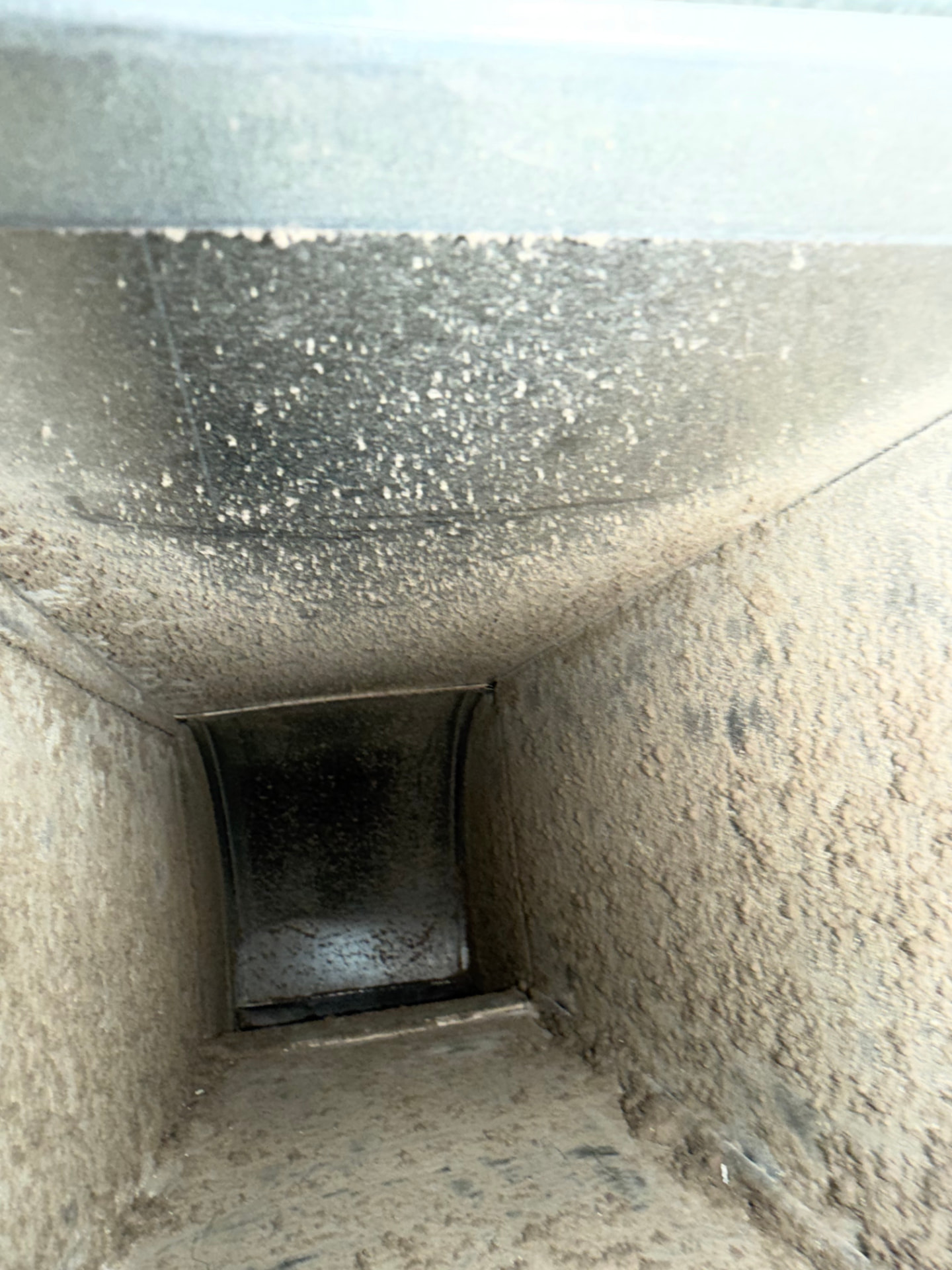 Air Duct Cleaning before Ridgeline cleaning — Return drop, fully cleared